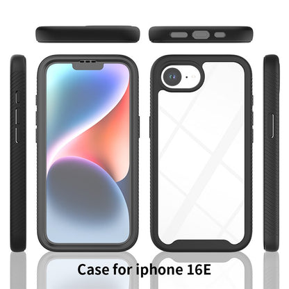 For iPhone 16e Case PC + TPU Phone Clear Back Cover with PET Screen Film - TechGearPal