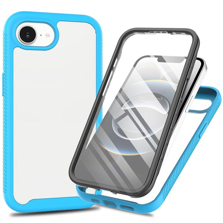For iPhone 16e Case PC + TPU Phone Clear Back Cover with PET Screen Film - TechGearPal