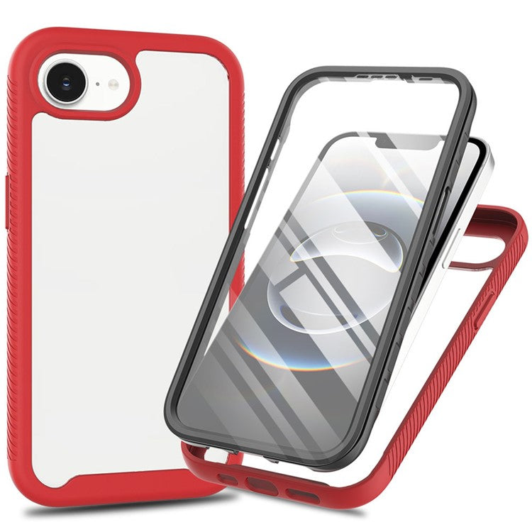 For iPhone 16e Case PC + TPU Phone Clear Back Cover with PET Screen Film - TechGearPal