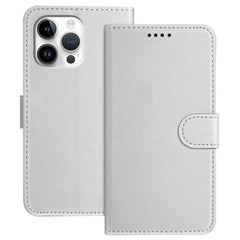 For iPhone 16 Pro Max Leather Case Wallet Stand Solid Color Anti Drop Phone Cover