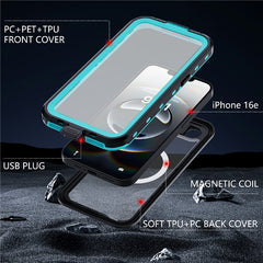 REDPEPPER Dot+ Series For iPhone 16e Phone Case Compatible with MagSafe IP68 Waterproof Clear Phone Cover - TechGearPal