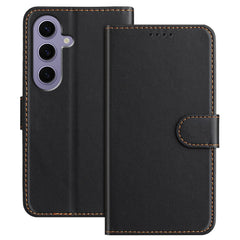 Für Samsung Galaxy S24 Ledertasche Brieftasche Stand Einfarbig Anti Drop Telefonabdeckung 