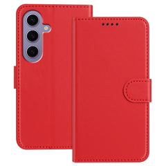 Für Samsung Galaxy S24 Ledertasche Brieftasche Stand Einfarbig Anti Drop Telefonabdeckung 