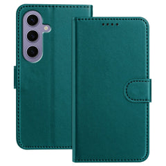 Für Samsung Galaxy S24 Ledertasche Brieftasche Stand Einfarbig Anti Drop Telefonabdeckung 