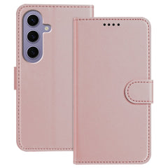 Für Samsung Galaxy S24 Ledertasche Brieftasche Stand Einfarbig Anti Drop Telefonabdeckung 