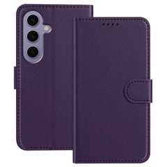 Für Samsung Galaxy S24 Ledertasche Brieftasche Stand Einfarbig Anti Drop Telefonabdeckung 
