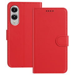 For Samsung Galaxy S25 Edge Leather Case Wallet Stand Solid Color Anti Drop Phone Cover