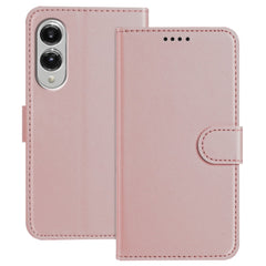 For Samsung Galaxy S25 Edge Leather Case Wallet Stand Solid Color Anti Drop Phone Cover