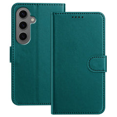 For Samsung Galaxy S24+ Leather Case Wallet Stand Solid Color Anti Drop Phone Cover