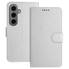 For Samsung Galaxy S24+ Leather Case Wallet Stand Solid Color Anti Drop Phone Cover