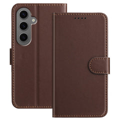 For Samsung Galaxy S24+ Leather Case Wallet Stand Solid Color Anti Drop Phone Cover