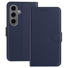 For Samsung Galaxy S24+ Leather Case Wallet Stand Solid Color Anti Drop Phone Cover