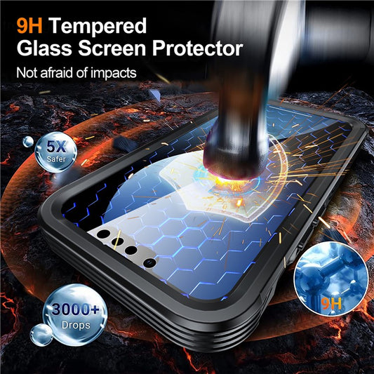 For iPhone 16e Compatible with MagSafe Case PC+TPU Phone Cover with Tempered Glass Screen Fil