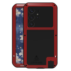 LOVE MEI For Samsung Galaxy S25 Ultra Case Tempered Glass Screen Protector Metal + Silicone Phone Cover