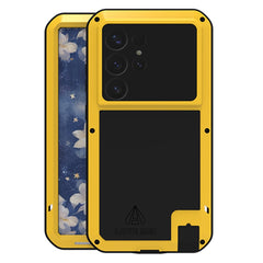 LOVE MEI For Samsung Galaxy S25 Ultra Case Tempered Glass Screen Protector Metal + Silicone Phone Cover