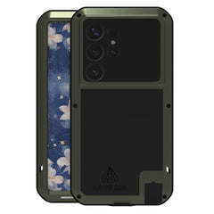 LOVE MEI For Samsung Galaxy S25 Ultra Case Tempered Glass Screen Protector Metal + Silicone Phone Cover