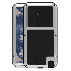 LOVE MEI For Samsung Galaxy S25 Ultra Case Tempered Glass Screen Protector Metal + Silicone Phone Cover