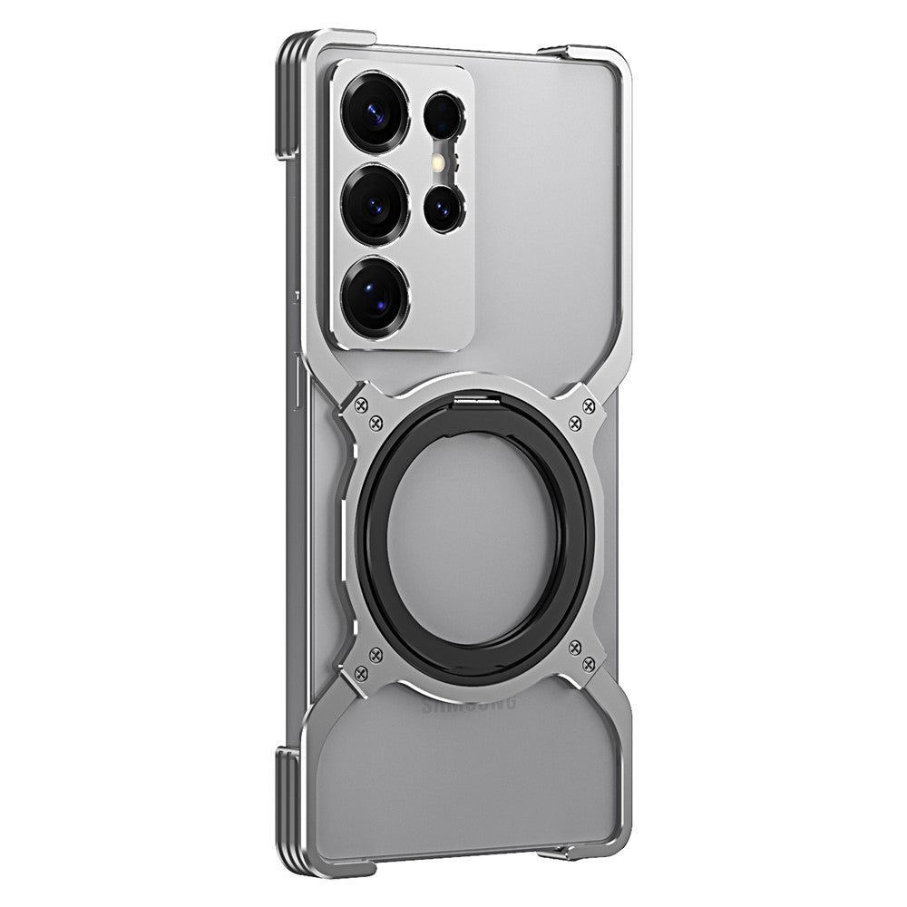 Coque magnétique en métal avec béquille pour Samsung Galaxy S25 Ultra 