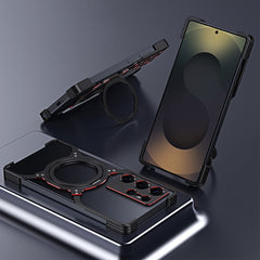 For Samsung Galaxy S25 Ultra Case Kickstand Metal Bumper Magnetic Phone Cover