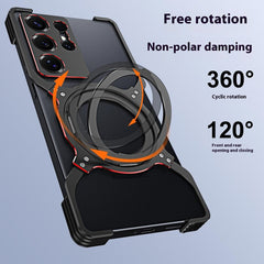 For Samsung Galaxy S25 Ultra Case Kickstand Metal Bumper Magnetic Phone Cover