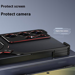 For Samsung Galaxy S25 Ultra Case Kickstand Metal Bumper Magnetic Phone Cover