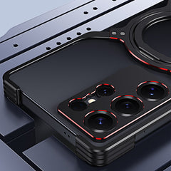 For Samsung Galaxy S25 Ultra Case Kickstand Metal Bumper Magnetic Phone Cover