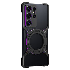 For Samsung Galaxy S25 Ultra Case Kickstand Metal Bumper Magnetic Phone Cover