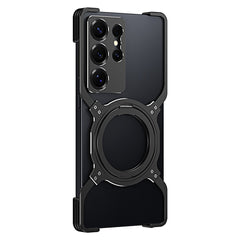 For Samsung Galaxy S25 Ultra Case Kickstand Metal Bumper Magnetic Phone Cover