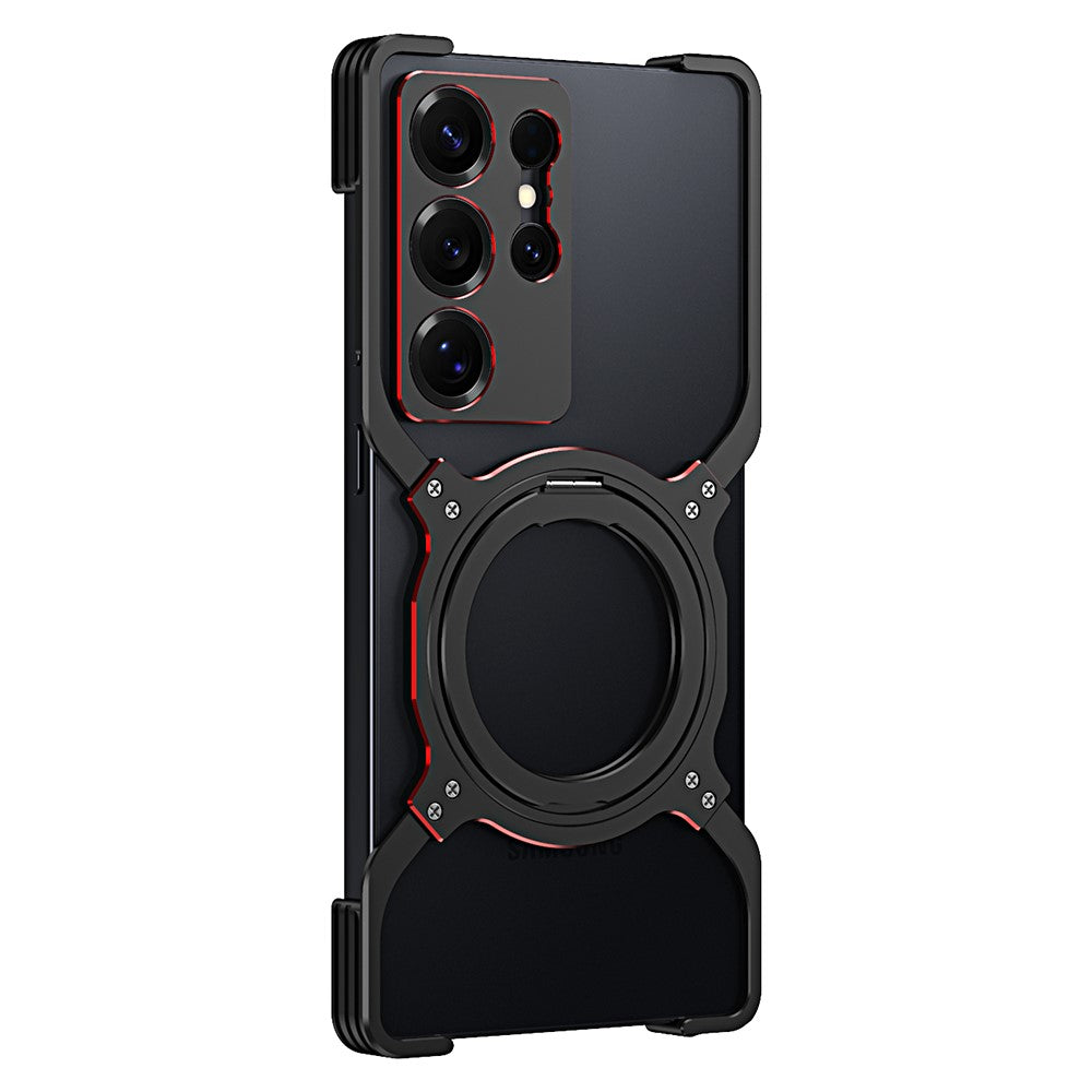 For Samsung Galaxy S25 Ultra Case Kickstand Metal Bumper Magnetic Phone Cover