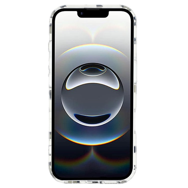 For iPhone 16 Pro Magnetic Case Clear Anti-Yellowing PC + TPU Phone Back Cover Leopard Print Desig