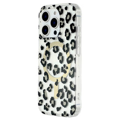 For iPhone 16 Pro Magnetic Case Clear Anti-Yellowing PC + TPU Phone Back Cover Leopard Print Desig - TechGearPal