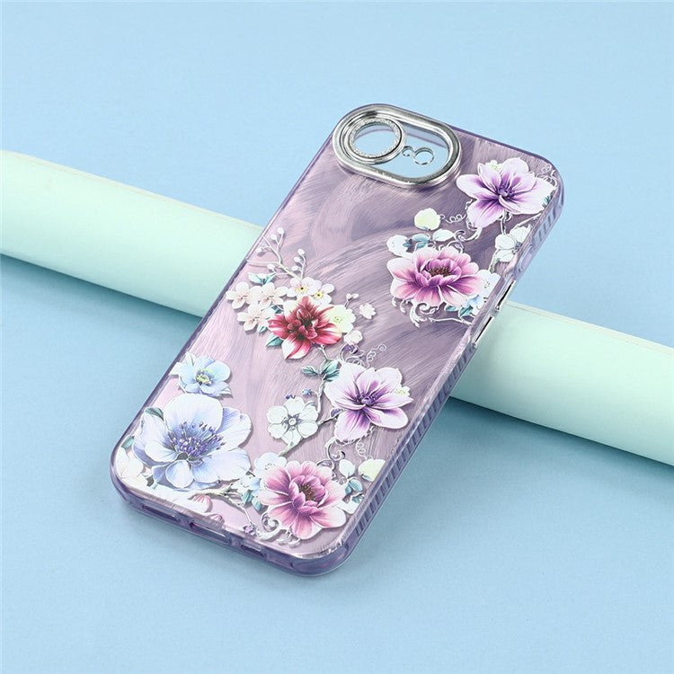 For iPhone 16e Case with Glass Lens Film Electroplated IMD TPU+PC Phone Back Cover - TechGearPal