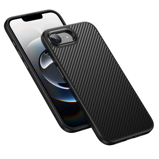 For iPhone 16e Magnetic Case Carbon Fiber Texture PC + TPU Cover - TechGearPal