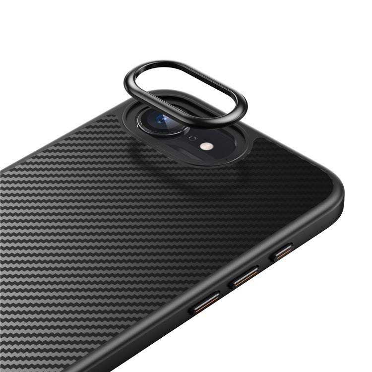 For iPhone 16e Magnetic Case Carbon Fiber Texture PC + TPU Cover - TechGearPal
