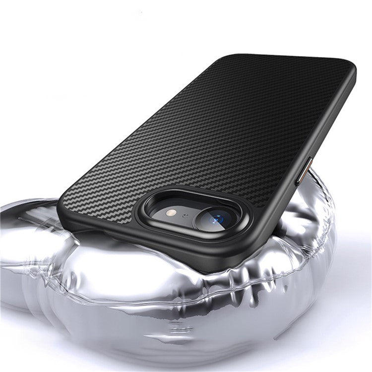 For iPhone 16e Magnetic Case Carbon Fiber Texture PC + TPU Cover - TechGearPal