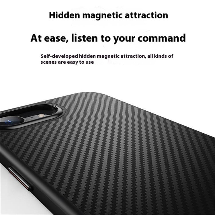 For iPhone 16e Magnetic Case Carbon Fiber Texture PC + TPU Cover - TechGearPal