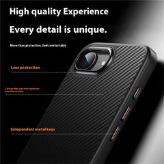For iPhone 16e Magnetic Case Carbon Fiber Texture PC + TPU Cover - TechGearPal