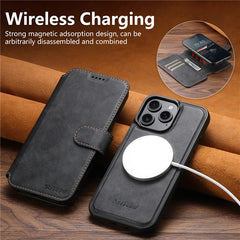 SUTENI Q-05 For iPhone 15 Pro Max Wallet Case 2 in 1 Detachable Leather Flip Phone Cover with Stand - TechGearPal
