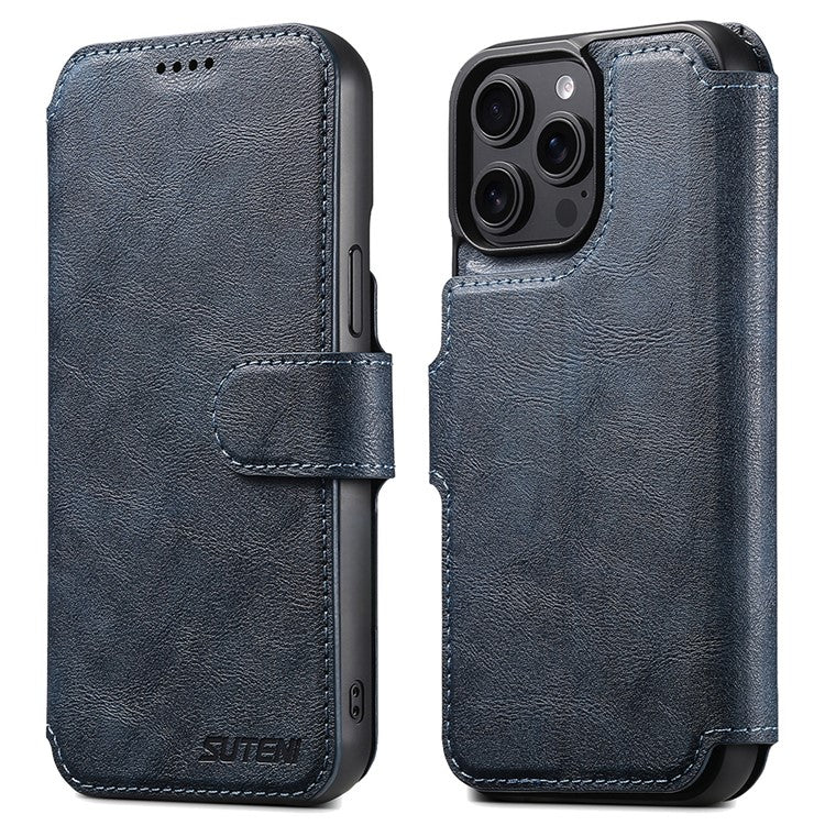 SUTENI Q-05 For iPhone 15 Pro Max Wallet Case 2 in 1 Detachable Leather Flip Phone Cover with Stand - TechGearPal