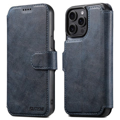 SUTENI Q-05 For iPhone 15 Pro Max Wallet Case 2 in 1 Detachable Leather Flip Phone Cover with Stand - TechGearPal