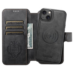 SUTENI Q-05 For iPhone 15 Plus / 14 Wallet Case 2 in 1 Detachable Leather Flip Phone Cover with Stan - TechGearPal