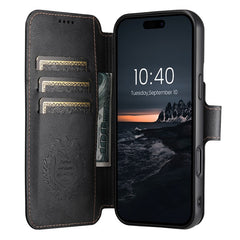 SUTENI Q-05 For iPhone 15 Plus / 14 Wallet Case 2 in 1 Detachable Leather Flip Phone Cover with Stan - TechGearPal