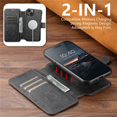 SUTENI Q-05 For iPhone 15 Plus / 14 Wallet Case 2 in 1 Detachable Leather Flip Phone Cover with Stan - TechGearPal