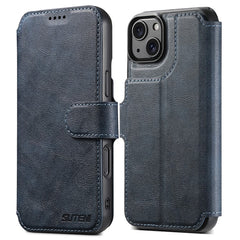 SUTENI Q-05 For iPhone 15 Plus / 14 Wallet Case 2 in 1 Detachable Leather Flip Phone Cover with Stan - TechGearPal