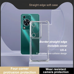 Coque IMAK UX-4 pour Huawei Nova Y72 4G / Enjoy 70 / Enjoy 70S, cadre droit, coque transparente antichoc en TPU, quatre coins 