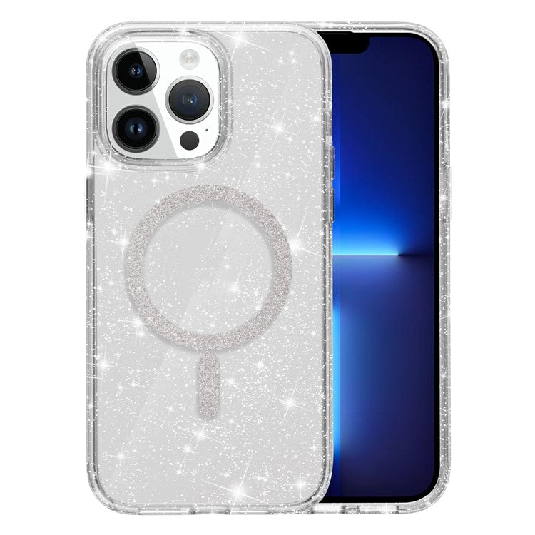 For iPhone 13 Pro Phone Case Compatible with MagSafe Glitter PC + TPU Hybrid Shockproof Cover - TechGearPal