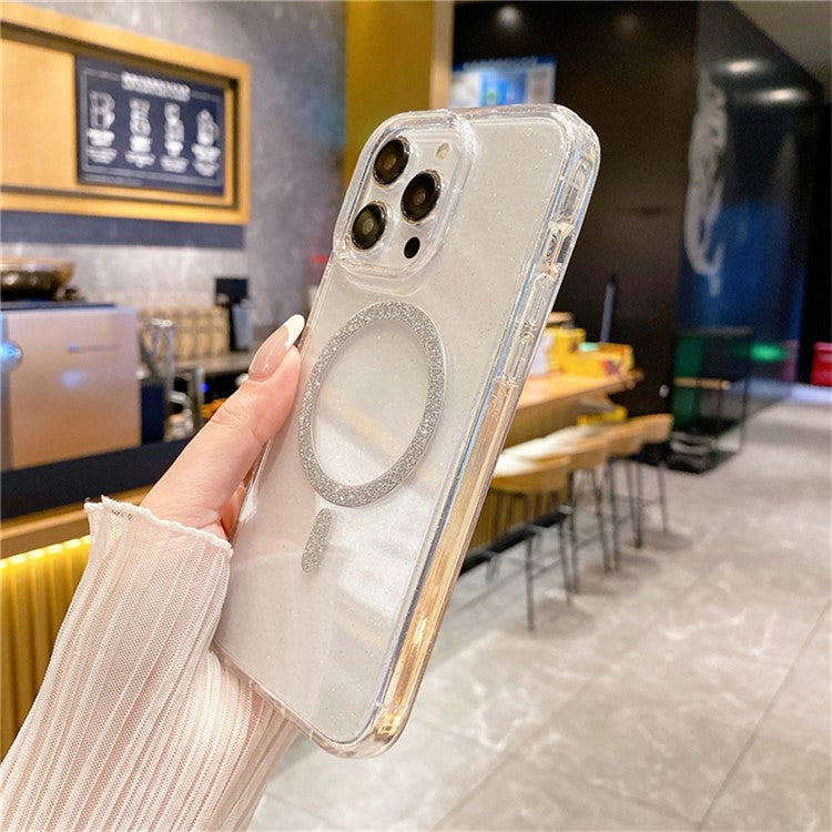 For iPhone 13 Pro Phone Case Compatible with MagSafe Glitter PC + TPU Hybrid Shockproof Cover - TechGearPal
