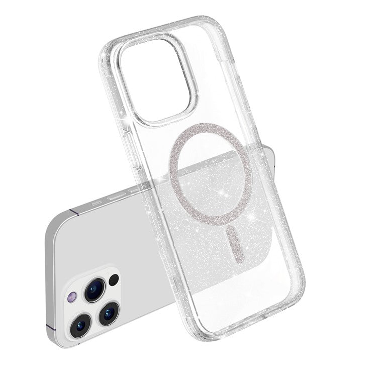 For iPhone 13 Pro Phone Case Compatible with MagSafe Glitter PC + TPU Hybrid Shockproof Cover - TechGearPal