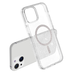 For iPhone 15 Plus / 14 Plus Phone Case Compatible with MagSafe Glitter PC + TPU Hybrid Shockproof Cover - TechGearPal