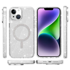 For iPhone 15 Plus / 14 Plus Phone Case Compatible with MagSafe Glitter PC + TPU Hybrid Shockproof Cover - TechGearPal